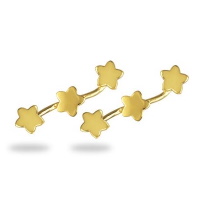 Boucles d'oreilles composées de trois étoiles en plaqué or jaune 18 carats.