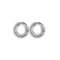 Boucles d'oreilles créoles en argent 925/000 rhodié.