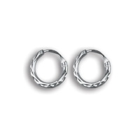 Boucles d'oreilles créoles en argent 925/000 rhodié.