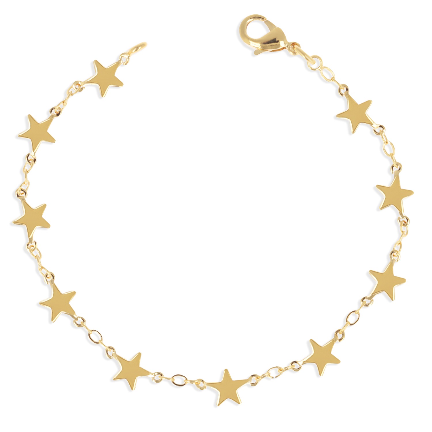 Bracelet avec étoiles en plaqué or. Etoile  Adolescent Adulte Femme Fille Indémodable Nature 