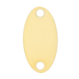 Apprêt pendentif de forme ovale pour une chaîne passante en plaqué or jaune 18 carats.