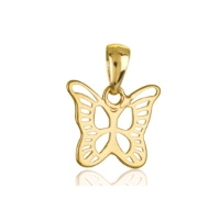 Pendentif en forme de papillon en plaqué or jaune 18 carats.