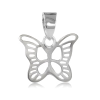 Pendentif papillon en argent 925/000 rhodié.