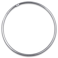 Bracelet jonc fil rond fermé en argent 925/000 rhodié.