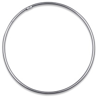 Bracelet jonc fil rond fermé en argent 925/000 rhodié.