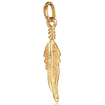 Petit pendentif plume en plaqué or 18 carats.