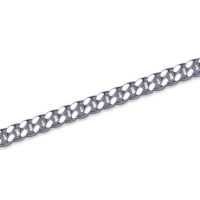 Collier chaîne maille gourmette en argent 925/000 rhodié.