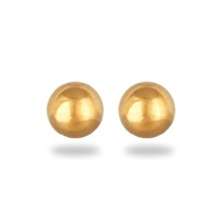 Boucles d'oreilles puces boules en plaqué or jaune 18 carats.