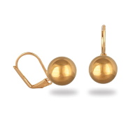 Boucles d'oreilles dormeuses avec boule en plaqué or jaune 18 carats.