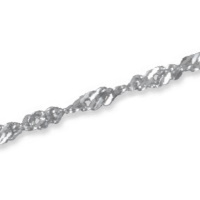 Bracelet composé d'une chaîne maille Singapour en argent 925/000 rhodié.