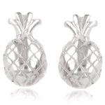 Boucles d'oreilles ananas en argent 925/000.