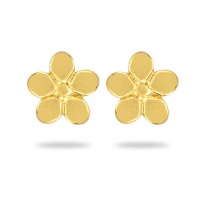 Boucles d'oreilles puces au motif fleur de marguerite en plaqué or jaune 18 carats.