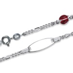 Bracelet gourmette en argent 925/000 et coccinelle en émail.