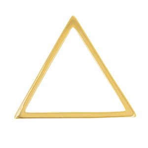 Pendentif apprêt en forme de triangle en plaqué or jaune 18 carats.