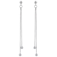 Boucles d'oreilles pendantes en argent 925/000 rhodié.