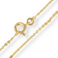 Bracelet chaîne maille ronde diamantée en plaqué or jaune 18 carats.