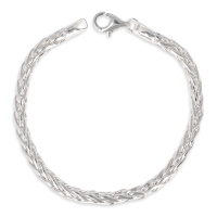 Bracelet chaîne maille palmier en argent 925/000 rhodié.