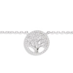 Collier avec pendentif arbre de vie en argent 925/000 et strass.