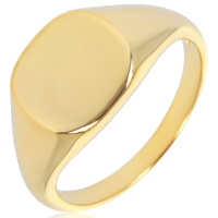 Bague chevalière en plaqué or jaune 18 carats.