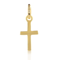 Pendentif croix en plaqué or jaune 18 carats.