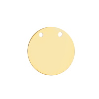Pendentif médaille ronde pour chaîne en plaqué or jaune 18 carats.