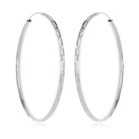 Boucles d'oreilles créoles en argent 925/000 rhodié.