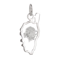 Pendentif Corse en argent 925/000 rhodié.