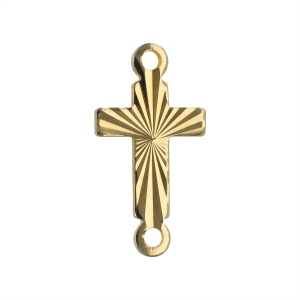 Pendentif apprêt de forme de croix en plaqué or jaune 18 carats.