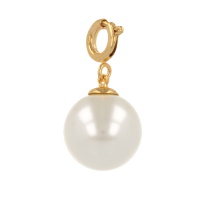 Pendentif en plaqué or jaune 18 carats avec une perle d'imitation blanche.