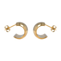 Boucles d'oreilles en forme de cylindre ouvert en plaqué or jaune 18 carats.