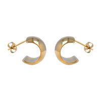 Boucles d'oreilles en forme de cylindre ouvert en plaqué or jaune 18 carats.