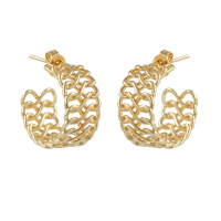 Boucles d'oreilles créoles ouvertes en plaqué or jaune 18 carats.