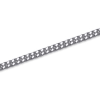 Collier chaîne maille gourmette en argent 925/000 rhodié.