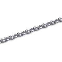 Collier chaîne maille forçat en argent 925/000 rhodié.