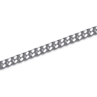 Collier chaîne maille gourmette en argent 925/000 rhodié.