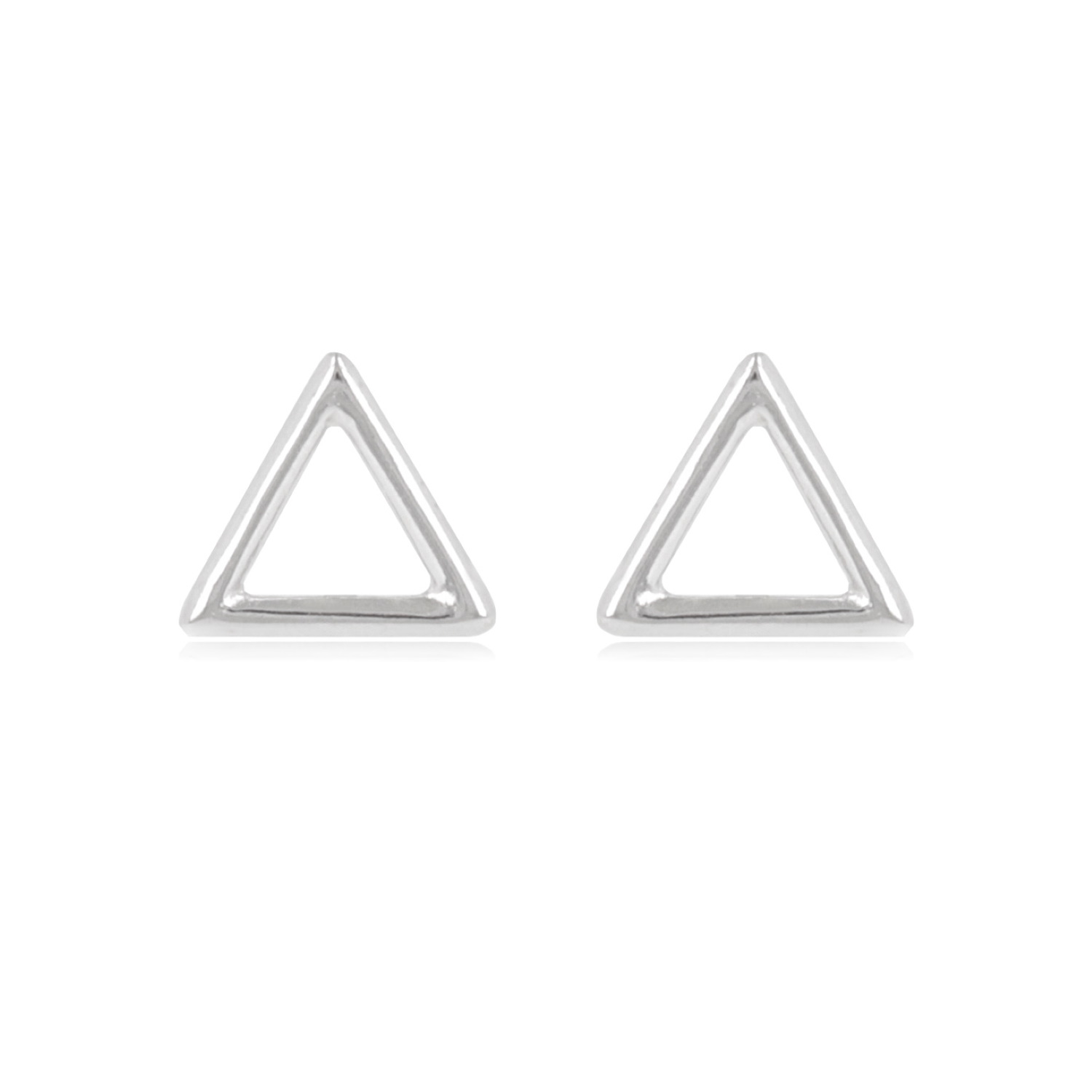 Boucles d'oreilles puces en forme de triangle en argent 925/000 rhodié. Puce Triangle  Adolescent Adulte Femme Fille Indémodable 