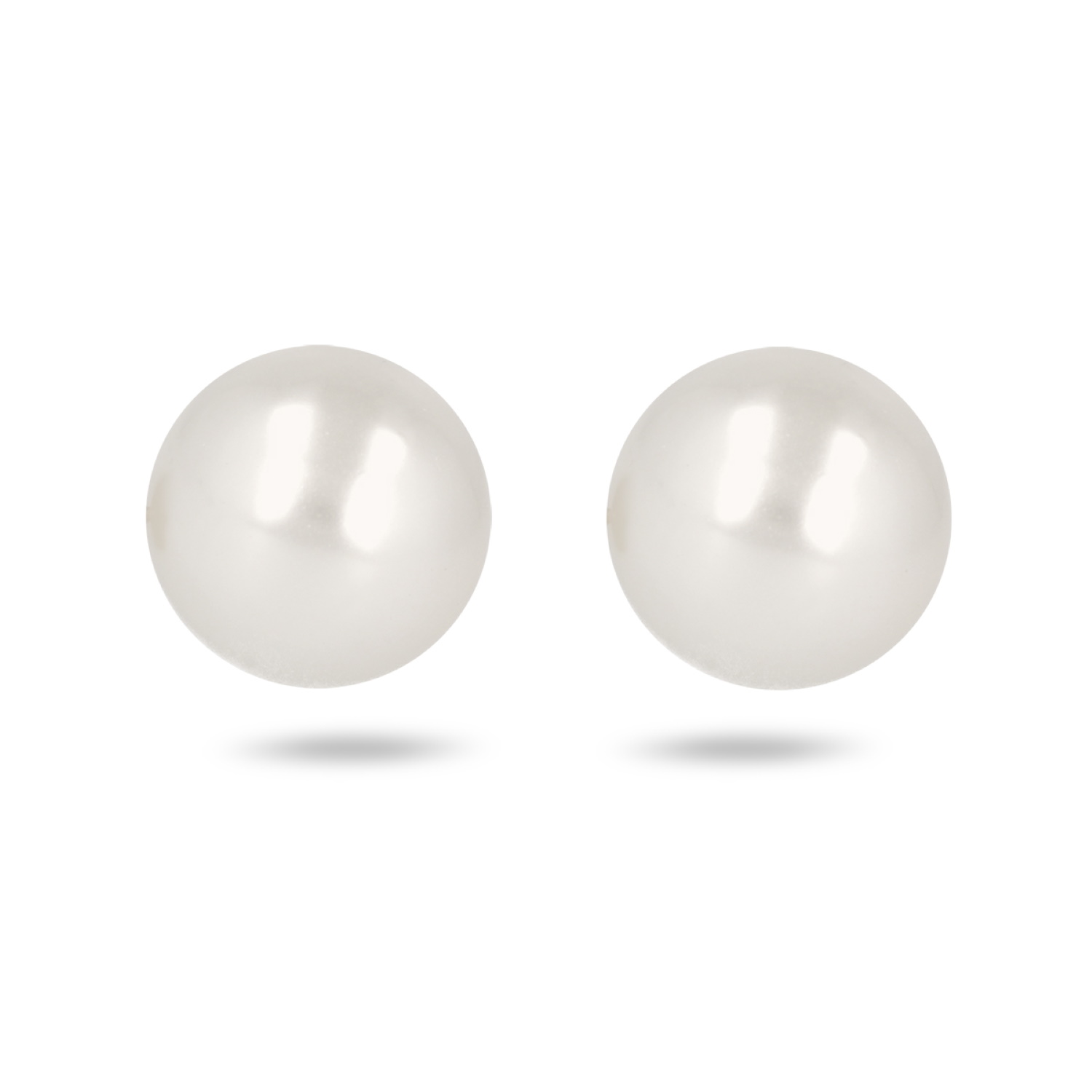 Boucles d'oreilles puces en argente rhodié 925/000 surmontées d'un perle de Majorque d'imitation. Boule Perle Puce  Adolescent Adulte Femme Fille Indémodable 