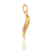 Pendentif en forme de corne d'abondance en plaqué or jaune 18 carats.