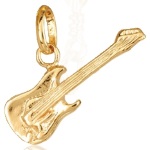 Pendentif guitare en plaqué or.