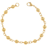 Bracelet composé d'une chaîne et de boules en plaqué or jaune 18 carats.