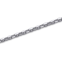 Collier chaîne maille forçat en argent 925/000 rhodié.