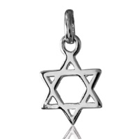 Pendentif étoile de David (Maguen David) en argent 925/000 rhodié.