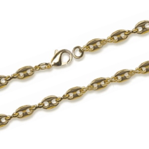 Bracelet chaîne en maille grain de café en plaqué or jaune 18 carats.