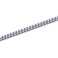 Collier chaîne maille gourmette en argent 925/000 rhodié.