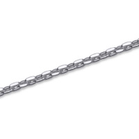 Collier chaîne maille forçat en argent 925/000 rhodié.