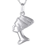 Pendentif Reine d'Egypte Néfertiti en argent 925/000.