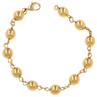Bracelet composé d'une chaîne avec boules en plaqué or jaune 18 carats.