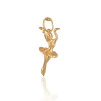 Pendentif en forme de danseuse en plaqué or jaune 18 carats.