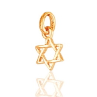 Pendentif étoile de David (Maguen David) en plaqué or jaune 18 carats.