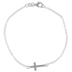 Bracelet avec croix en argent 925/000 rhodié.